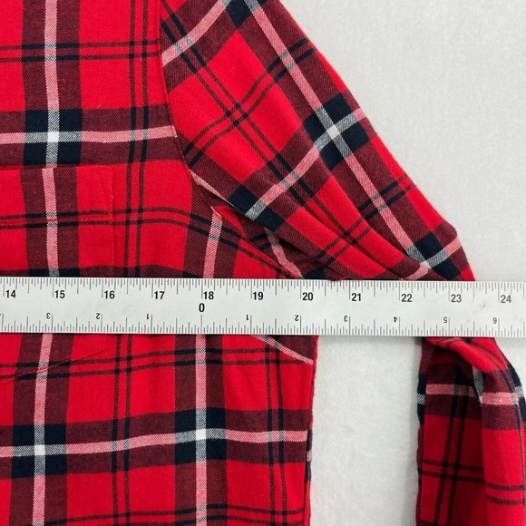 Tommy Hilfiger Button Up Shirt Women's Sz S Red Navy Long Sleeve Collared Casual - Picture 3 of 12